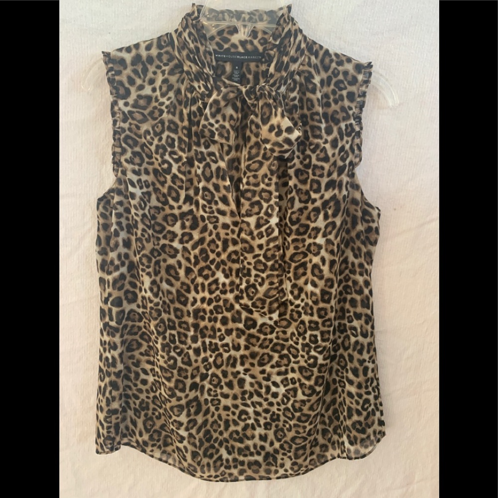 White House Black Market animal print blouse